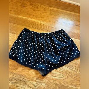 Black heart mini shorts